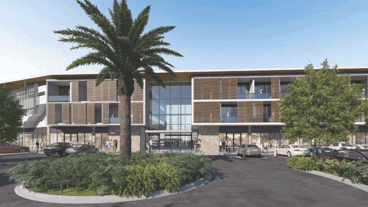Burnett Heads Gateway Marina perspective view entry to mixed use building Burnett Heads Gateway Marina