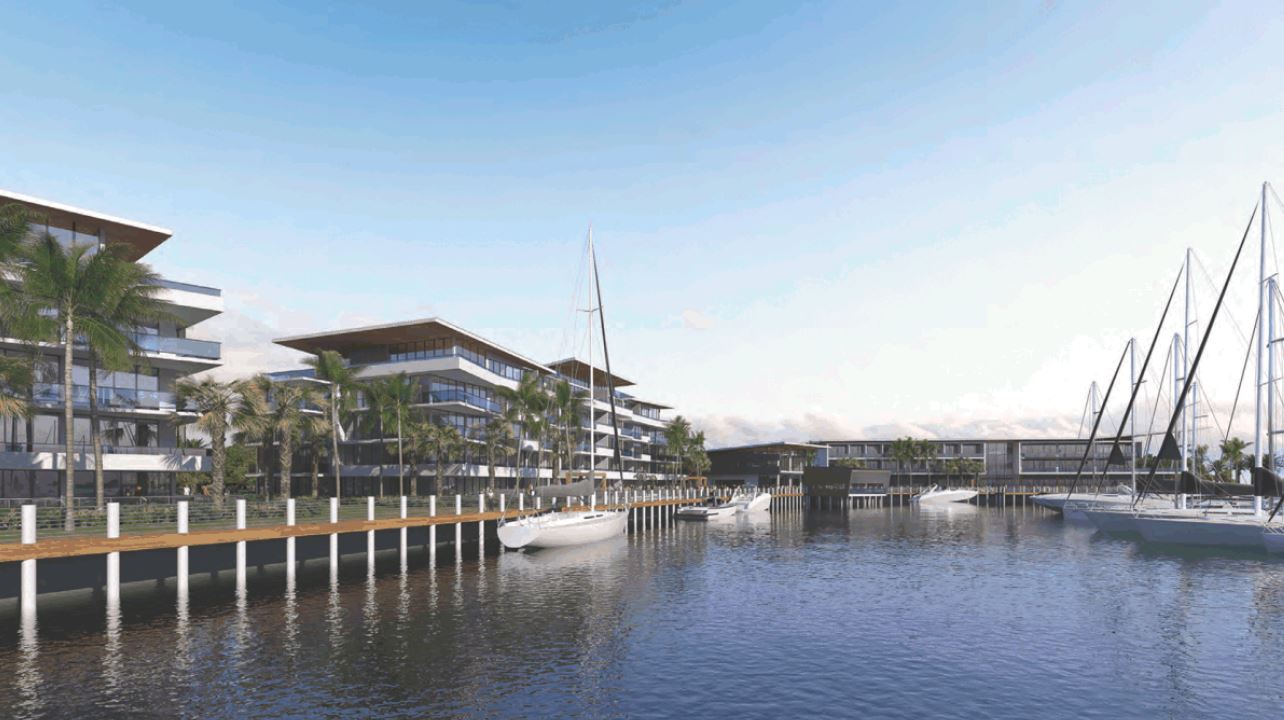 Burnett Heads Marina Village perspective view from harbour 3 Burnett Heads Gateway Marina
