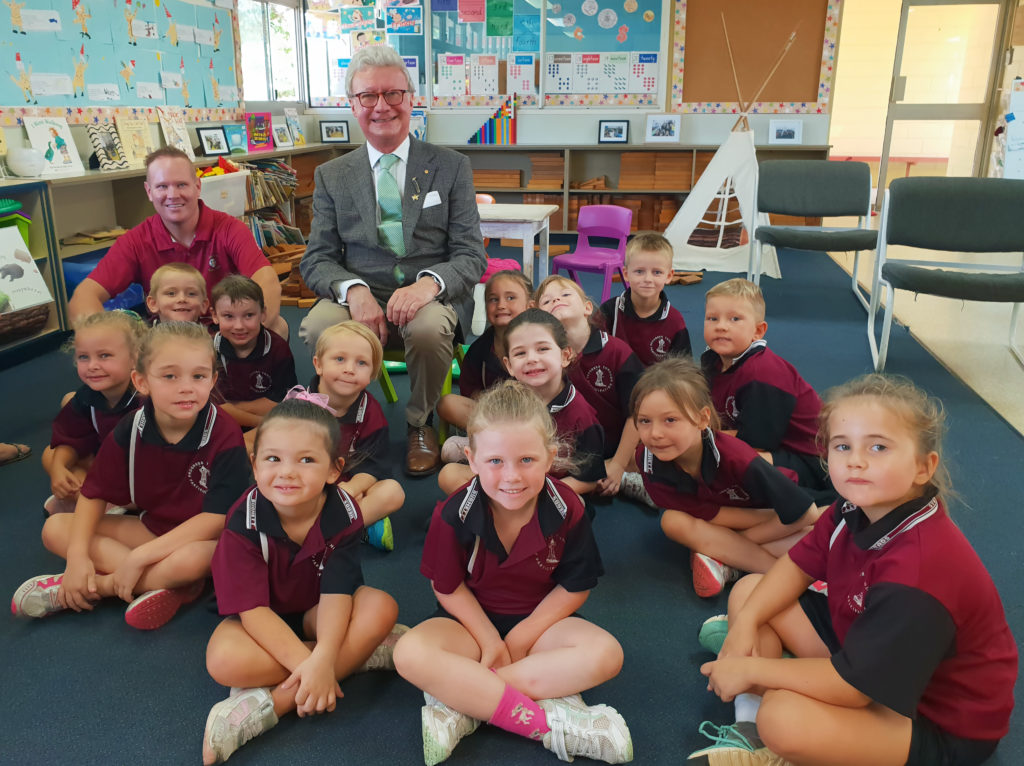 Governor Paul de Jersey at Burnett Heads State School.