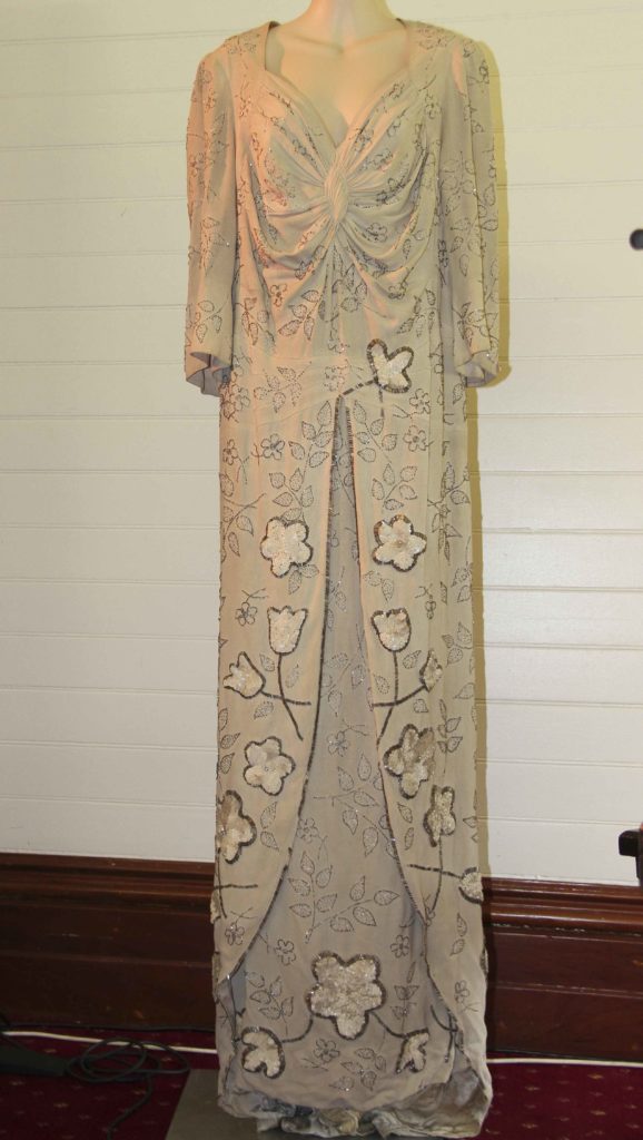 This dress, worn by Gladys Moncrieff, has been donated to the Our Glad Association.