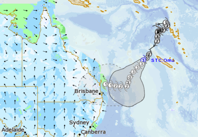 The MetEye modelling of Tropical Cyclone Oma.