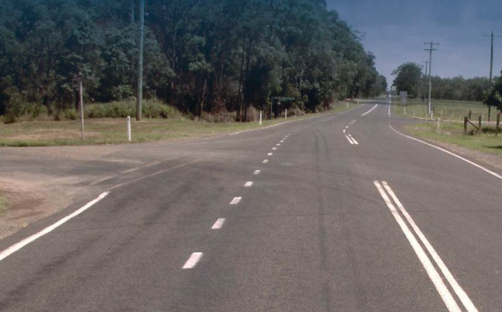 The Rosedale Road intersection with Fig Tree Terrace and Moorlands Road, which will be upgraded. Source: Department of Transport and Main Roads 