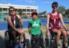 Nathan Donaldson donated his old racing chair frame to young Josh Brass. Contributed