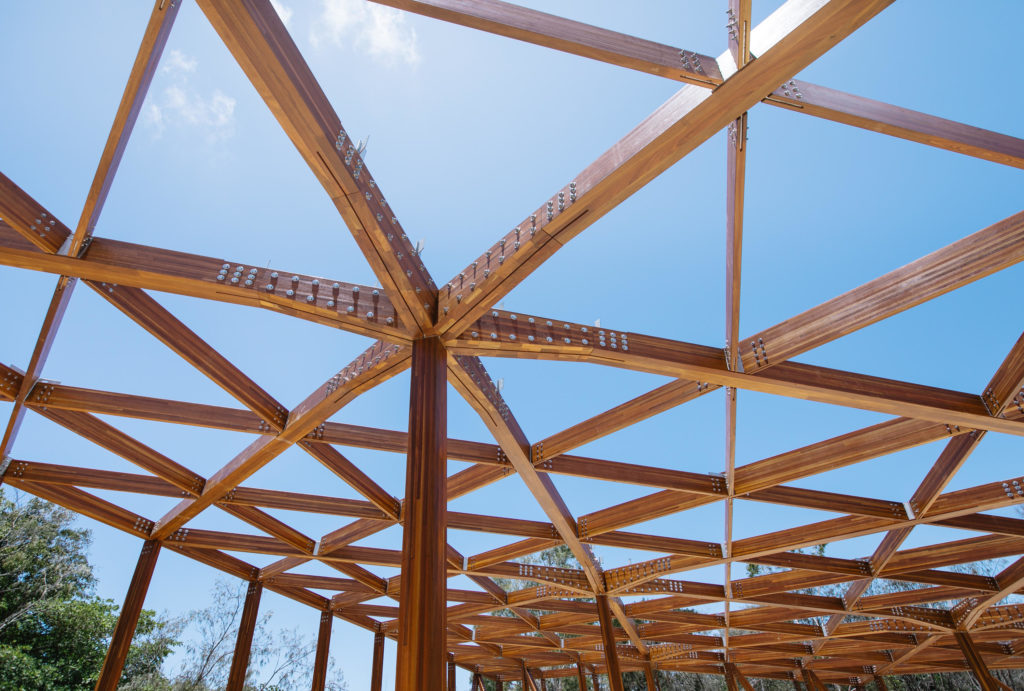 Construction progress photo of the new Mon Repos Turtle Centre. Photo: Murchie Constructions