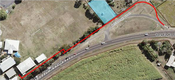 A new pathway will be constructed along Bargara Road.A new pathway will be constructed along Bargara Road.