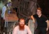 Bundaberg Regional Council staff Leonard Strub and Rhys Williams on the set of Les Miserables.