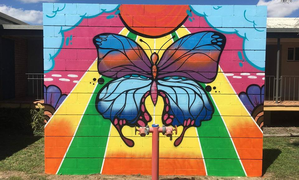 Genesis Care butterfly mural