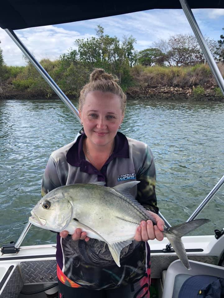 Tehlia O'Shea caught this big trevally. Elliott River fishes well