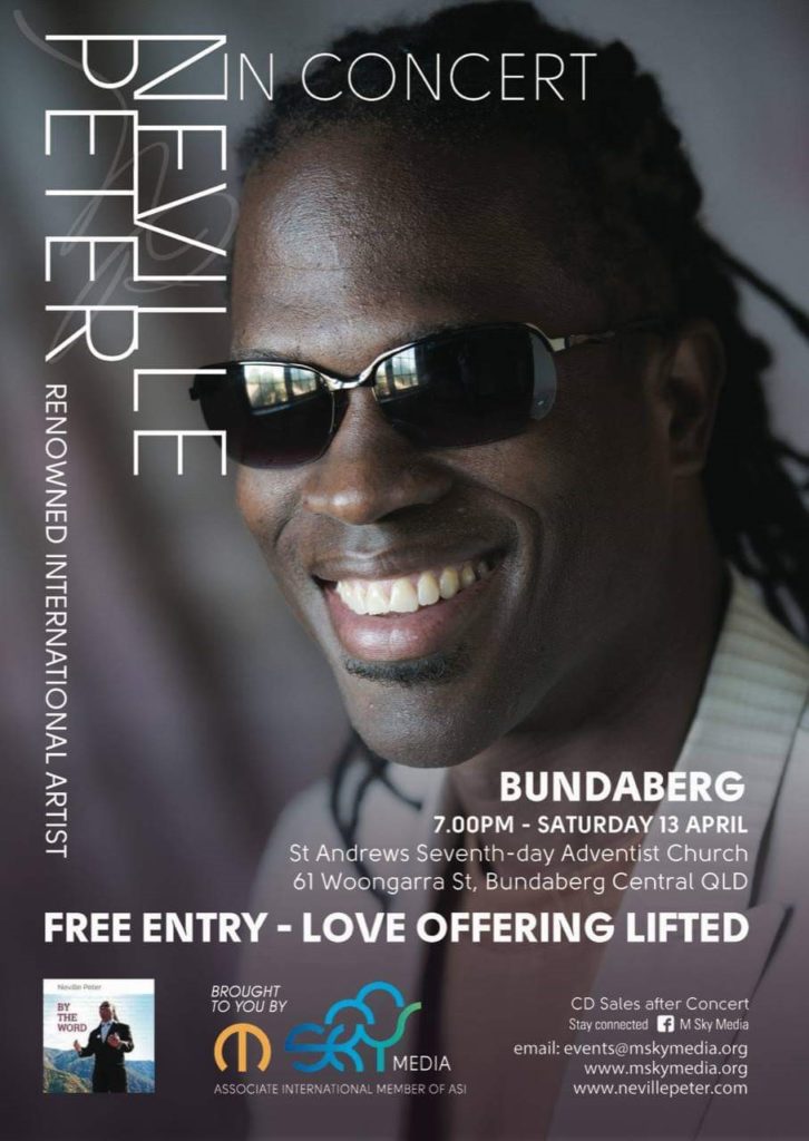 Neville Peter will perform in Bundaberg on Saturday.