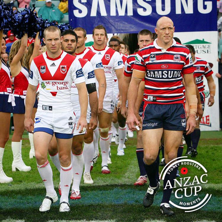 roosters v dragons anzac day clash