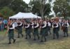 Bundaberg Caledonian Pipe Band at the Moore Park Beach Anzac Day civic service.