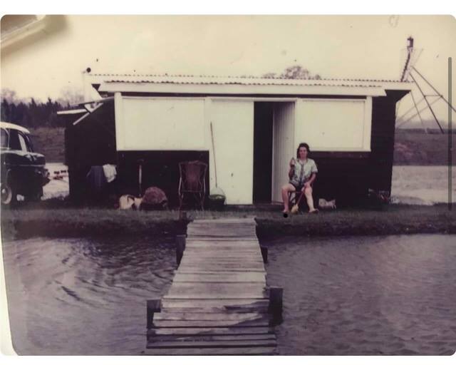 Teddy and Freda Olsen’s fishing shack on the Burnett River.