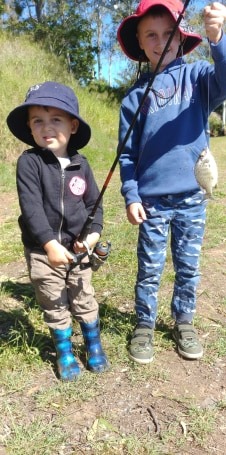 Hudson and Harry Schiffke are proud of their catch!