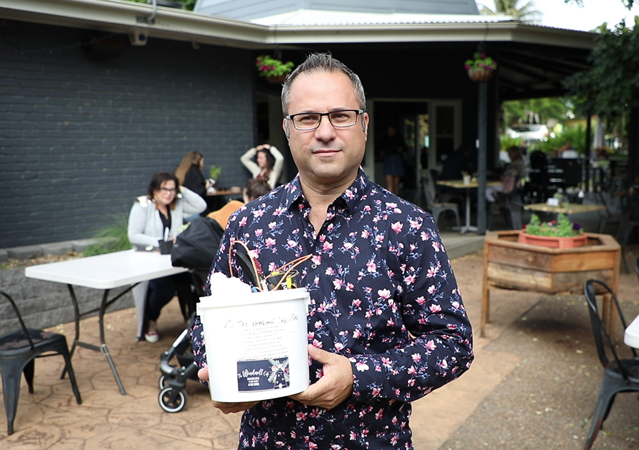 Gelato beach clean-up: Owner of The Windmill Cafe Joey Caruana