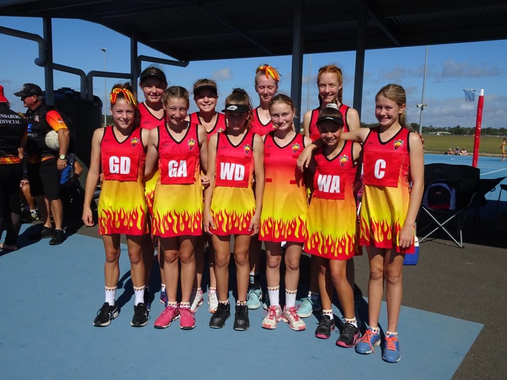 WINNING POWER: The girls from Bundaberg Netball's Under 13-2 Ashes team dominated over Boyne Island's Ambush on Sunday.