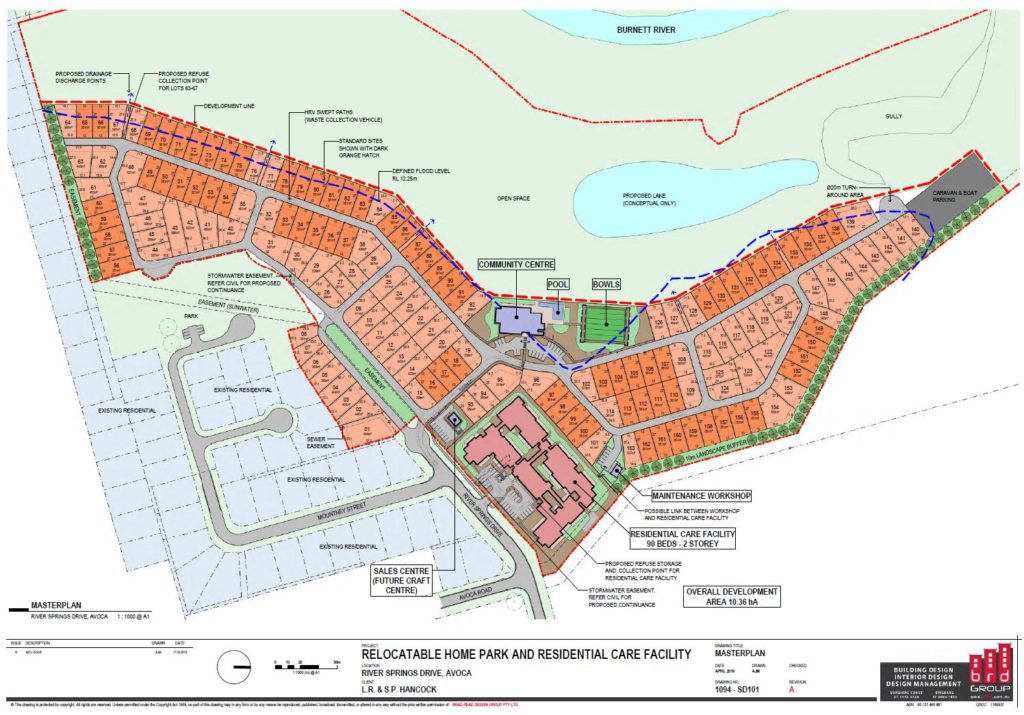 Site plan for the proposed aged care facility and lifestyle village on River Springs Drive, Avoca