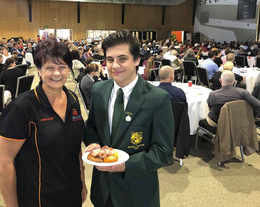 School chaplain Lynne Coyne with one of the Kepnock students that attended the Mayoral School Chaplaincy Breakfast