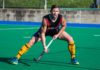 Bundaberg hockey player Cale Cramer in action for Wide Bay Thunder