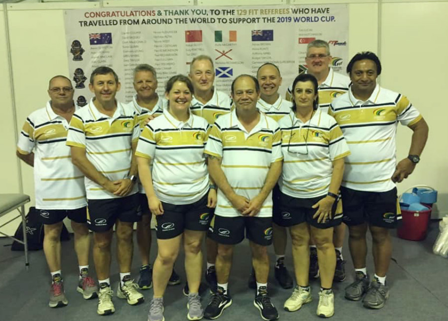 Touch Football World Cup referees in Malaysia including Dave Field from Coral Cove