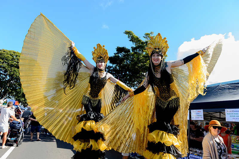 Stilt performers Childers Festival