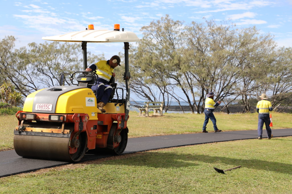 Council staff have been working to resurface a section of the turtle trail between Mon Repos and the Burnett Heads esplanade