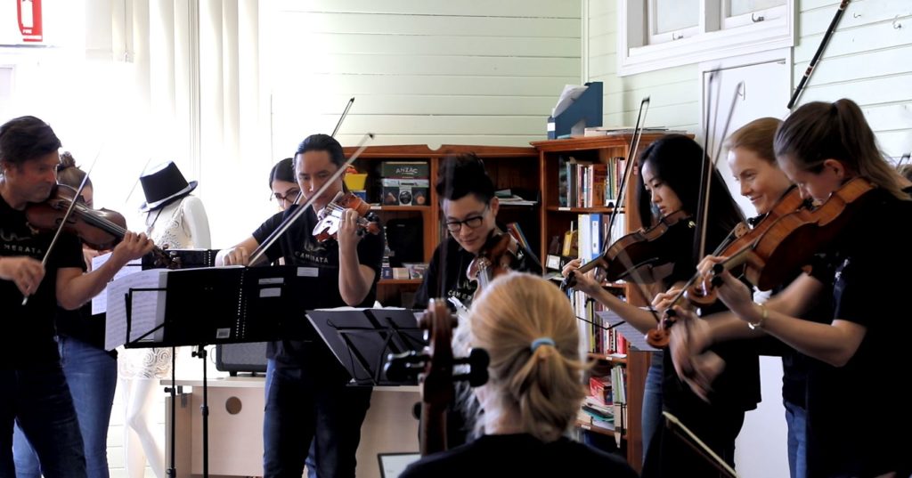 Camerata musicians performing at Gracie Dixon.