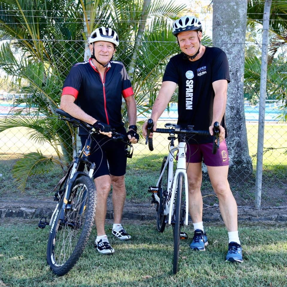 Dave Quaile and John Locke embarking on a cancer research ride.