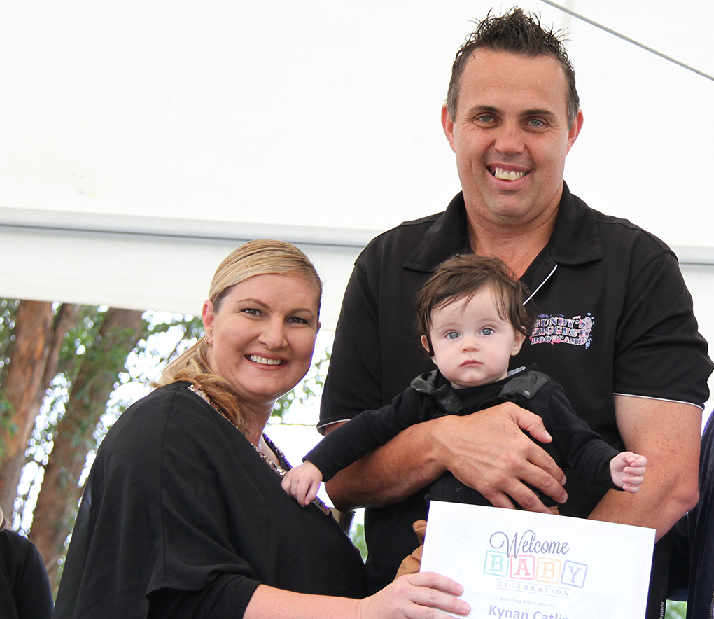 The Catlin family at the Bundaberg Welcome Baby Celebration