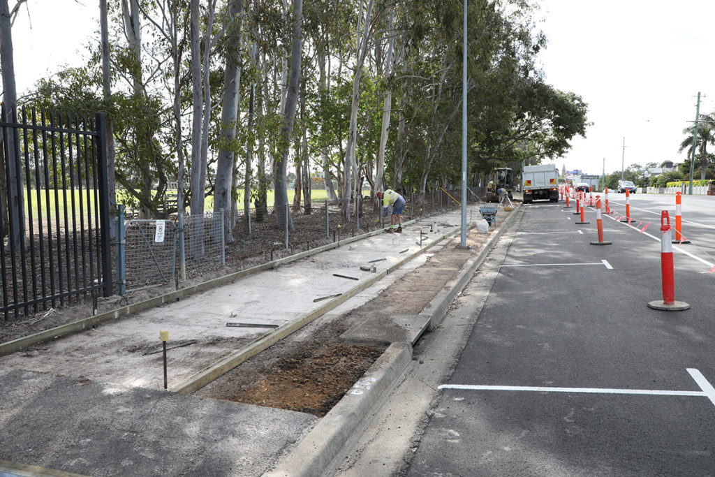 Work is forging ahead at Bundaberg State High School as Council progresses a Safe School Travel (SafeST) pathway project. 