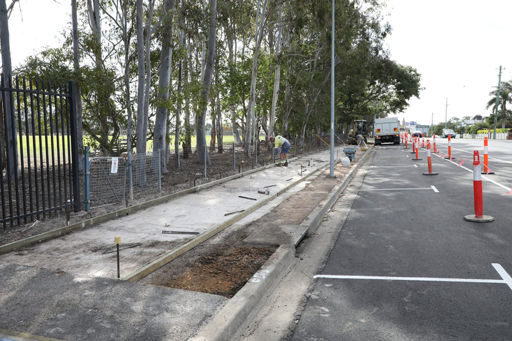 Work is forging ahead at Bundaberg State High School as Council progresses a Safe School Travel (SafeST) pathway project.