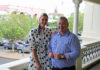 Pop Up Polo ambassador Kimberley Busteed and Mayor Jack Dempsey launch Pop Up Polo Bundaberg.