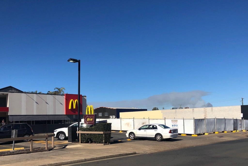 The car park development is well underway at the Bundaberg City store.