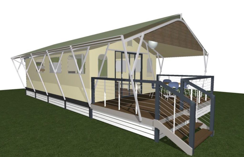 ARTIST IMPRESSION: The application proposes to include nine glamping tents