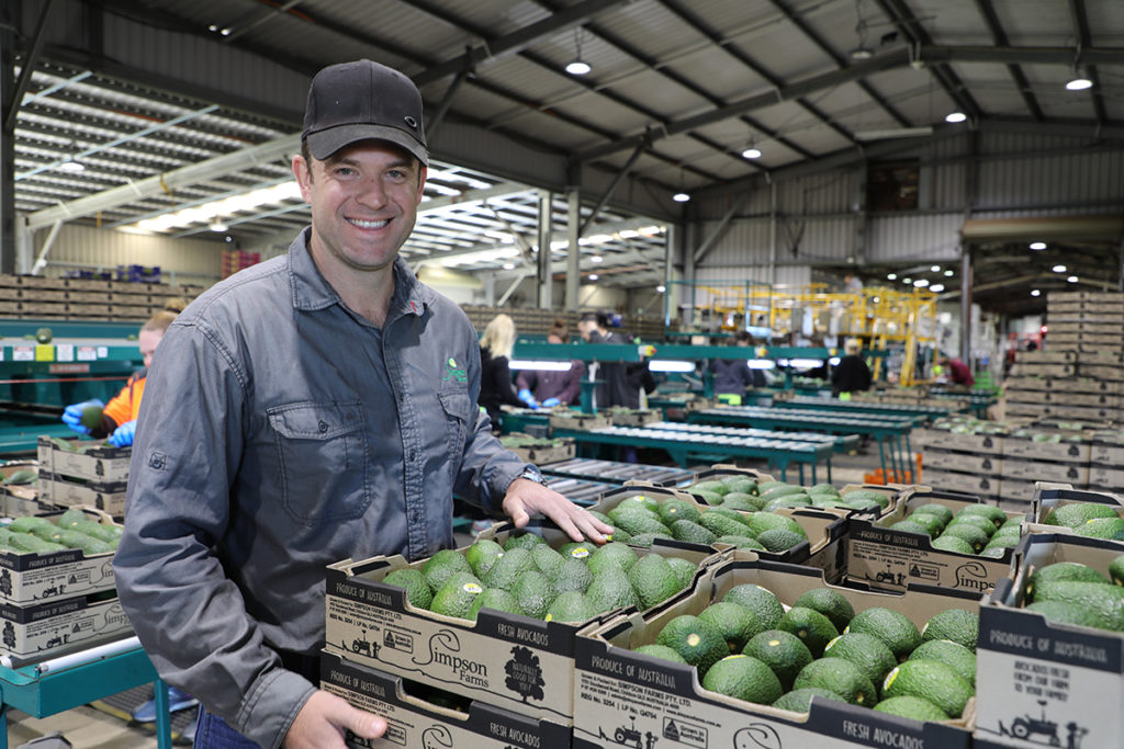 Simpson Farms director Tony Reading with a biodegradable tray liner