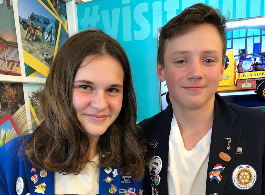 Rotary YEP students Sidonie Sourice (France) and Lucas Zanella (Italy) will be attending schools in the Bundaberg Region.
