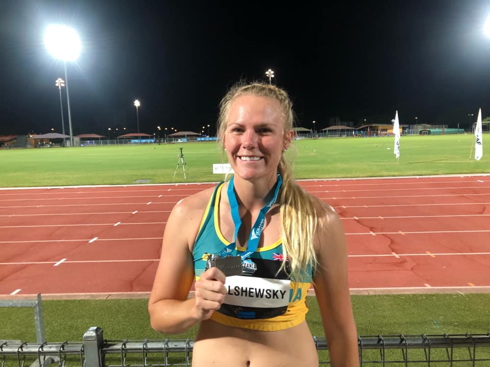 Taryn Gollshewsky often coaches at West Bundaberg Little Athletics. 