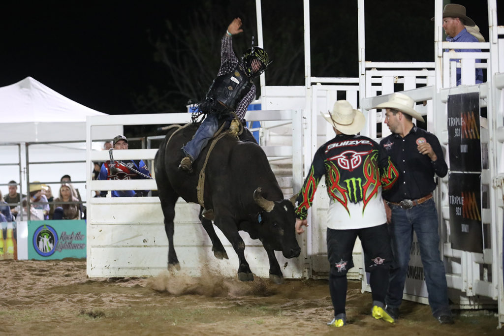 Oscar Leake gets airtime on Flaunt It at PBR Bull Mania Burnett Heads.