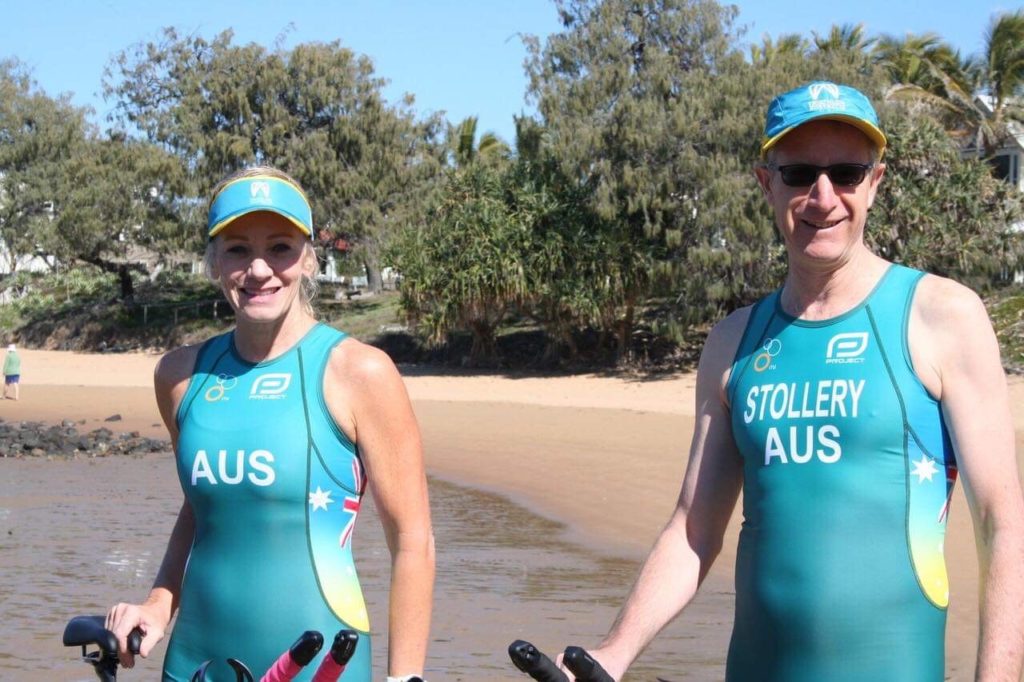 Bargara triathletes COlin Stollery and Sue Phillips will compete in International Triathlon Union World Cup
