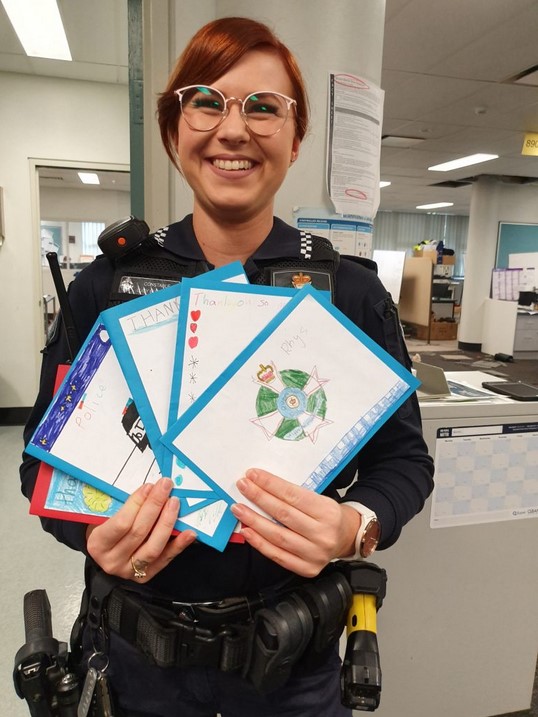 Special delivery: Constable Lucy Buchanan with cards from class 4P