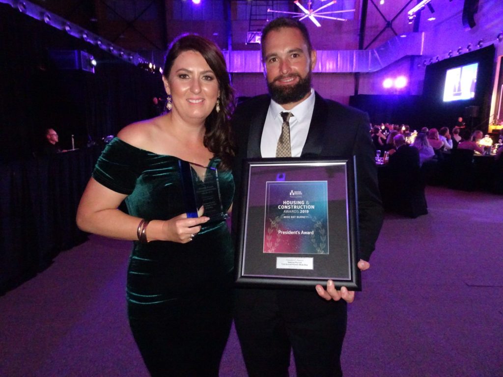 Stroud Homes directors Aletha and Slade Walters at the Wide Bay Burnett Master Builders Awards.