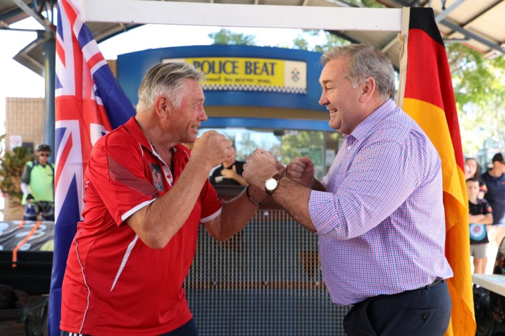 Attending the weigh-in, Mayor Jack Dempsey welcomed the German boxers to the beautiful Bundaberg Region.