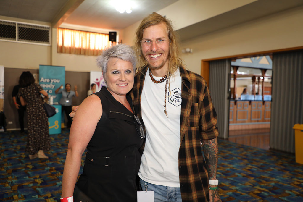 Karley Jacobsen and TEDx Bundaberg speaker Mat Grills at the event. 