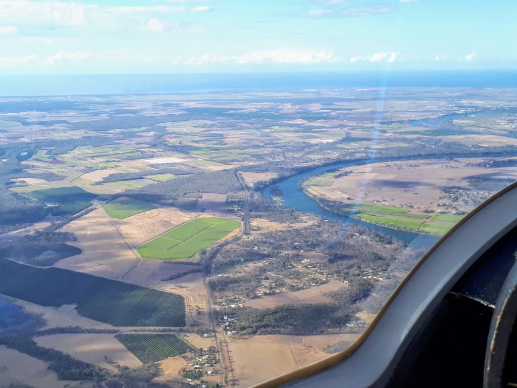 Bundaberg Gliding Club soaring over the Bundaberg Region