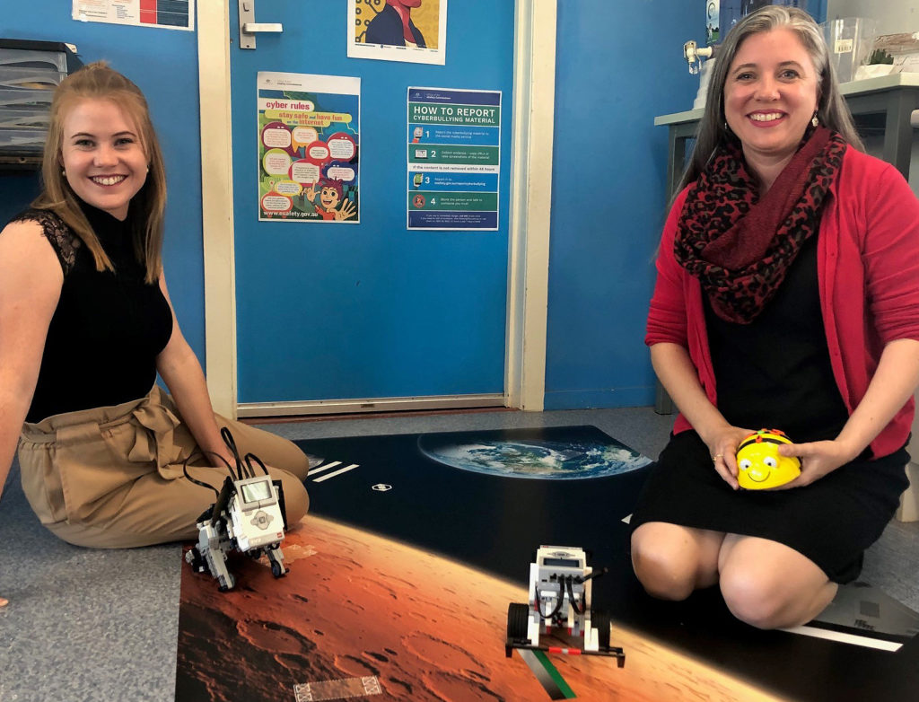 Melinda and Samantha share a passion for teach robotics and coding in the classroom.