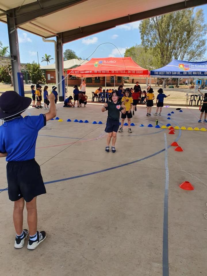 Students participating in Jump Rope for Heart.