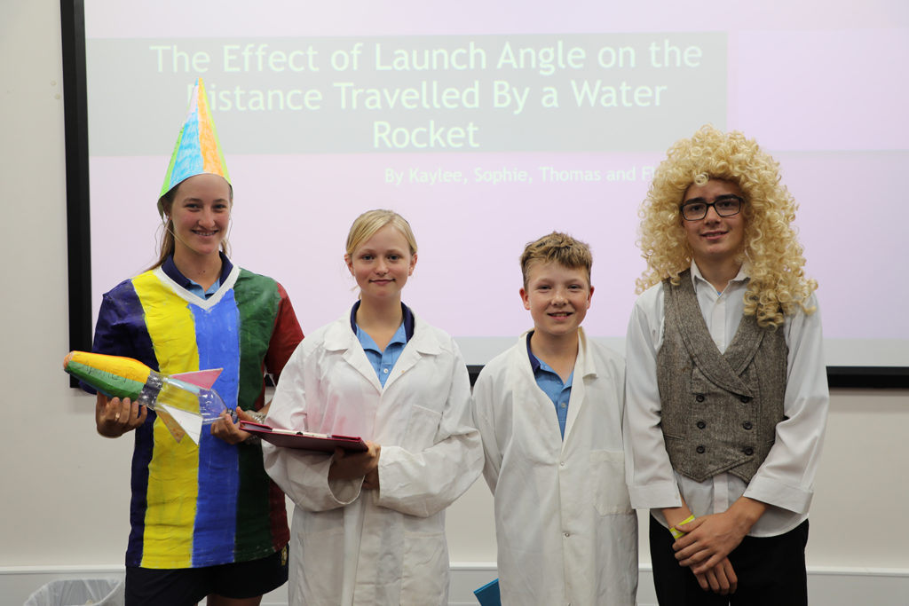 Wonder of Science students Sophie Moore, Kaylee Copithorne, Fletcher Churchill and Thomas Baker.