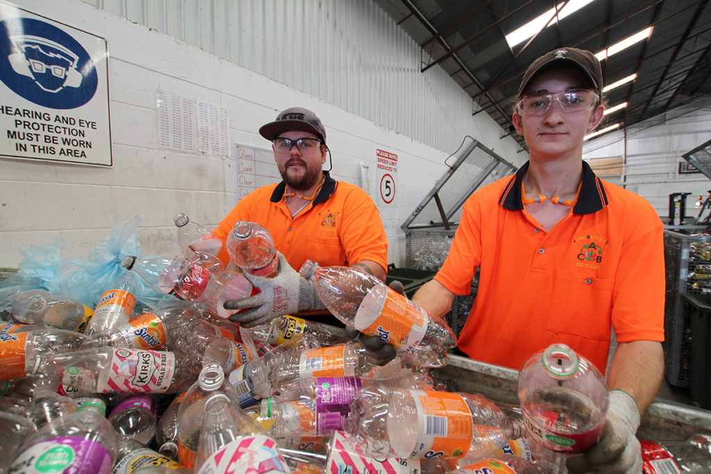 Andrew Coney and Oscar Hurst are kept busy at ABC Recycling.