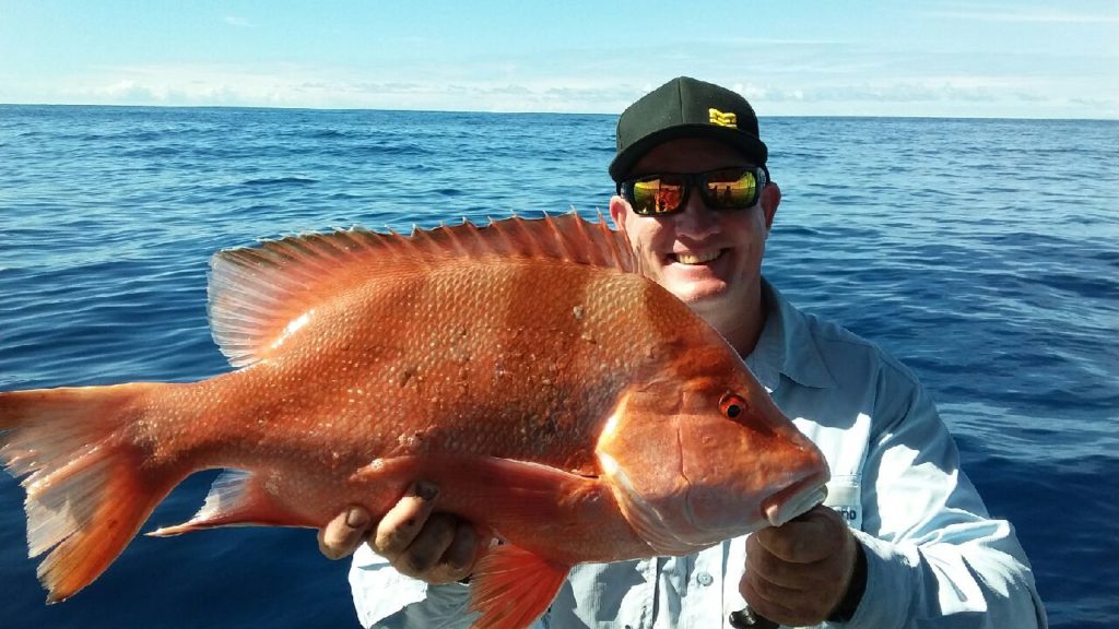 Dale Smith with the red emperor he caught off Bundaberg on his last trip out.