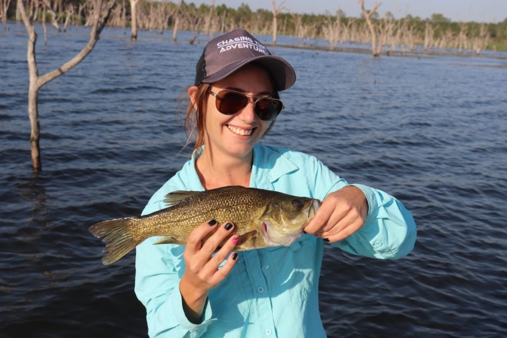 Ash Rahaley with the nice bass she caught on a spinnerbait at Lake Gregory last weekend.