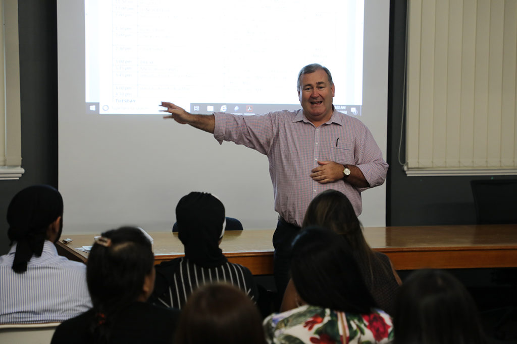 Mayor Jack Dempsey welcomes students attending the Bundaberg Hospital Orientation Week.